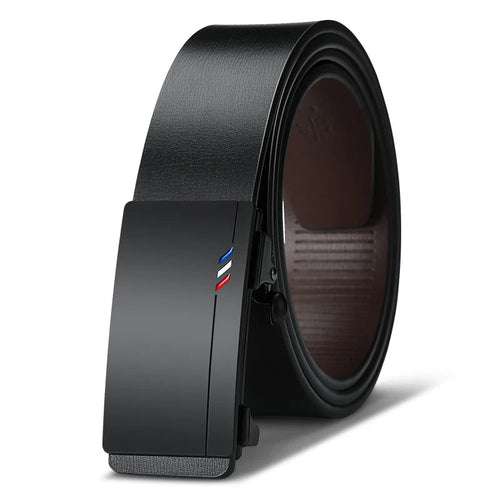 Men's Leather Belts Fashion Automatic Buckle Cowskin Male Belts Luxury Designer Black belt 105-160cm Plus Size Jeans Belt BREVEAUX